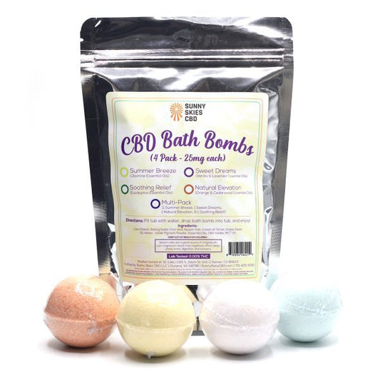 Sunny Skies CBD Bath Bombs 4 Pack