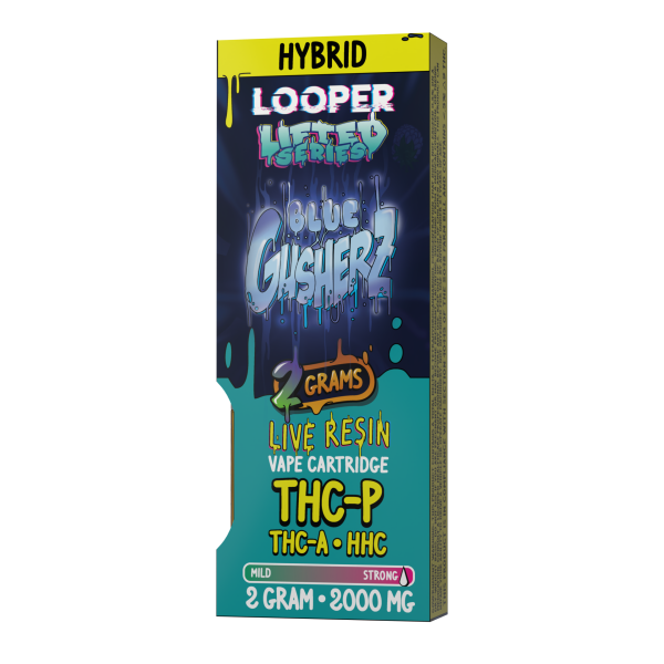 Looper Cart Blue Gusherz Hybrid 2g Live Resin THCP THCA HHC