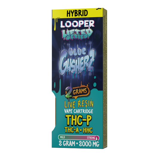 Looper Cart Blue Gusherz Hybrid 2g Live Resin THCP THCA HHC