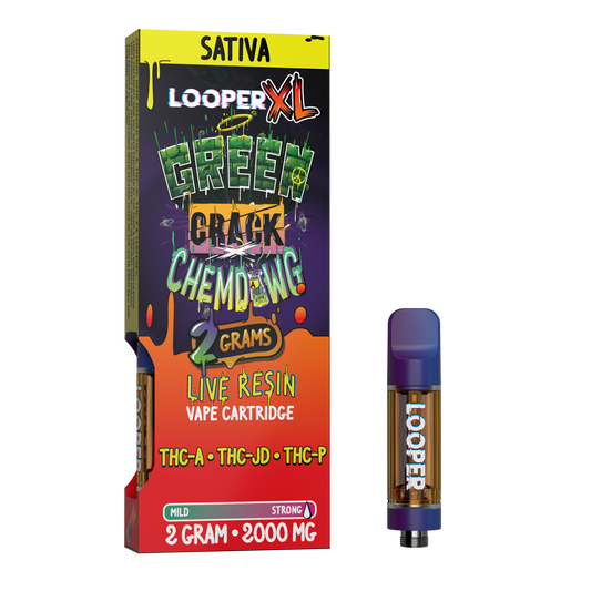 Looper Cart 2g Green Crack Chemdawg Sativa Live Resin THCA THCJD THCP