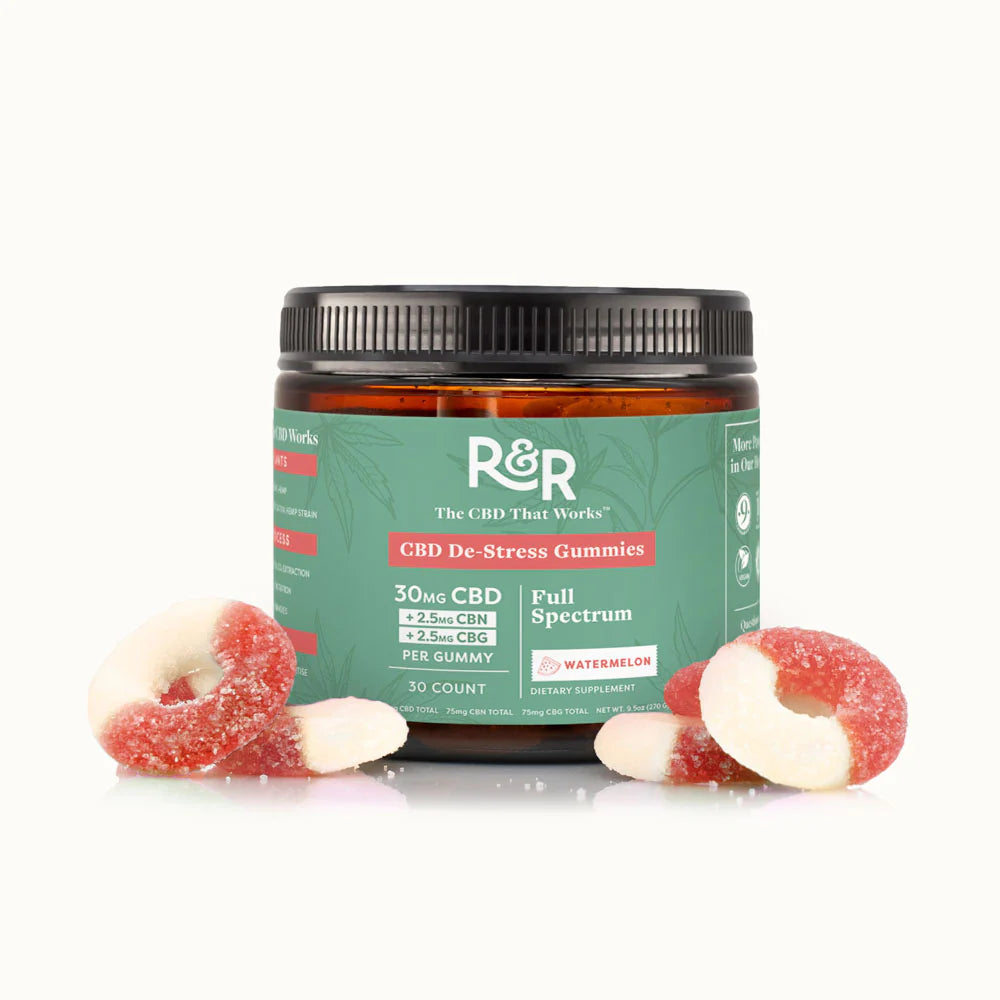 RR Gummy Rings De Stress Watermelon 30mg CBD 2.5MG CBG & CBN